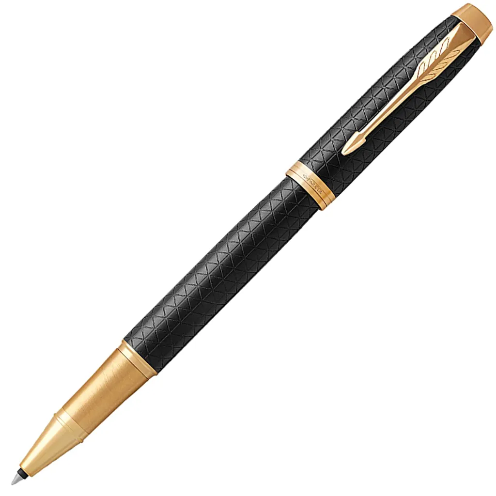 【PARKER 派克】IM高尚經典豪華系列 細格紋黑金夾 鋼珠筆 1975588✿50B005
